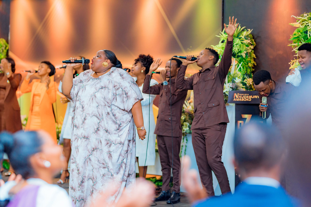Worship team leading praise